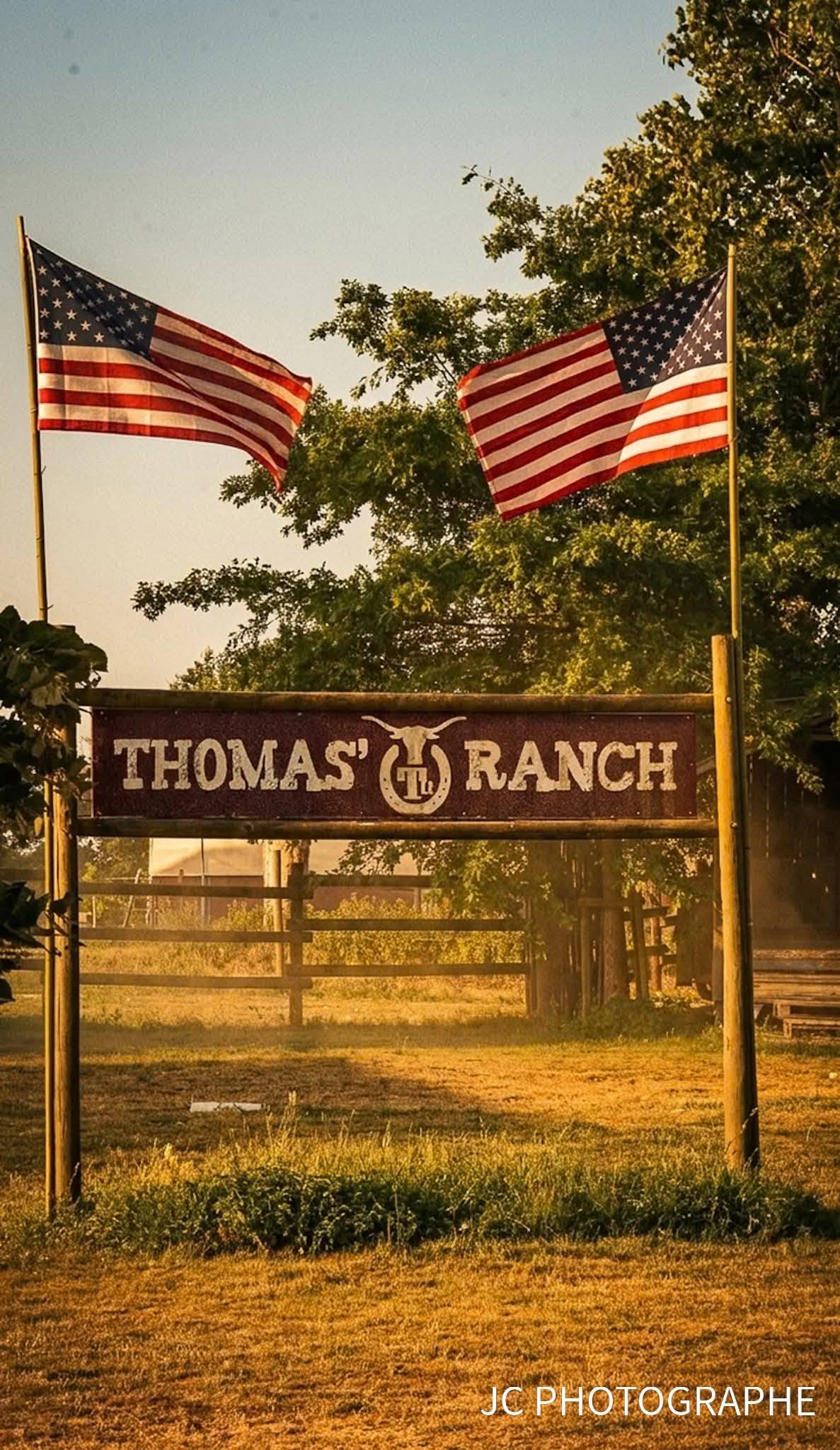 Panneau du Thomas Ranch avant le concert