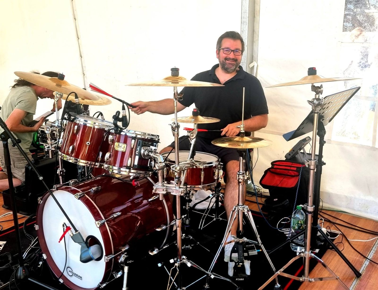 Valentin à la batterie au Festival Thomas'Ranch